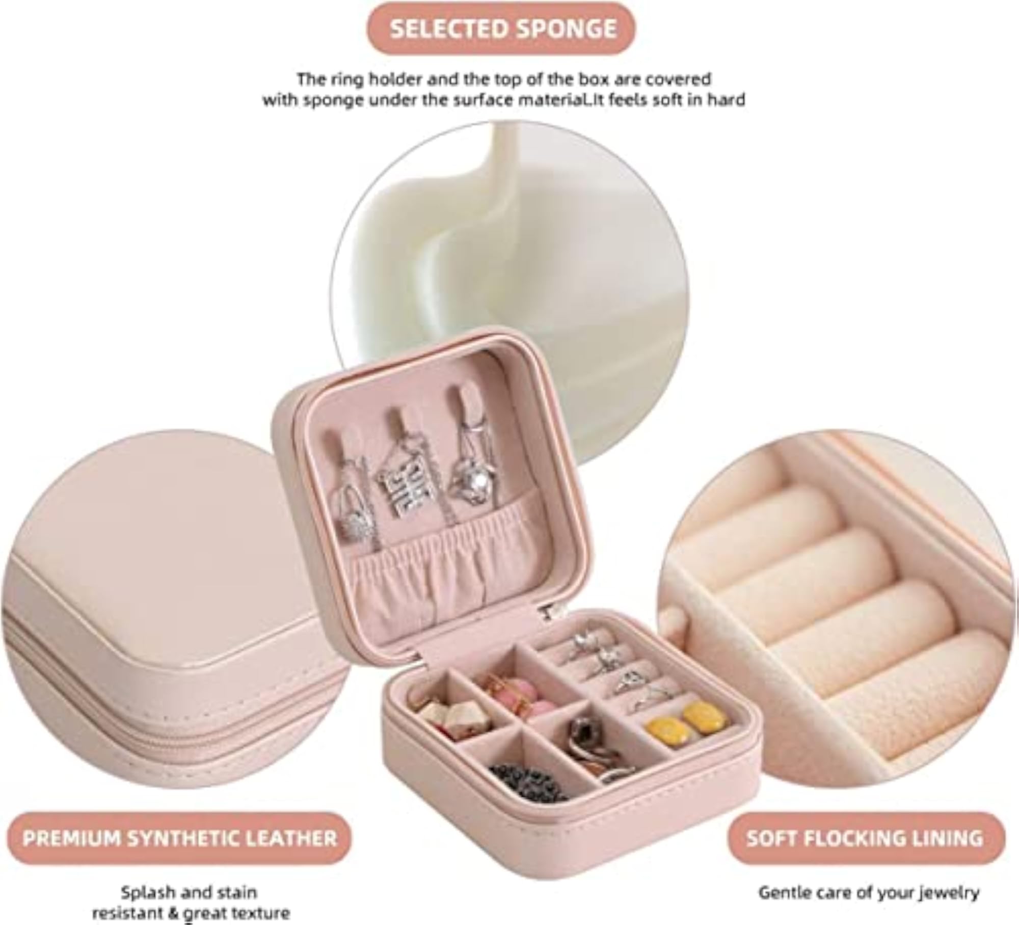 Mini Double Layer PU Leather Travel Jewelry Case